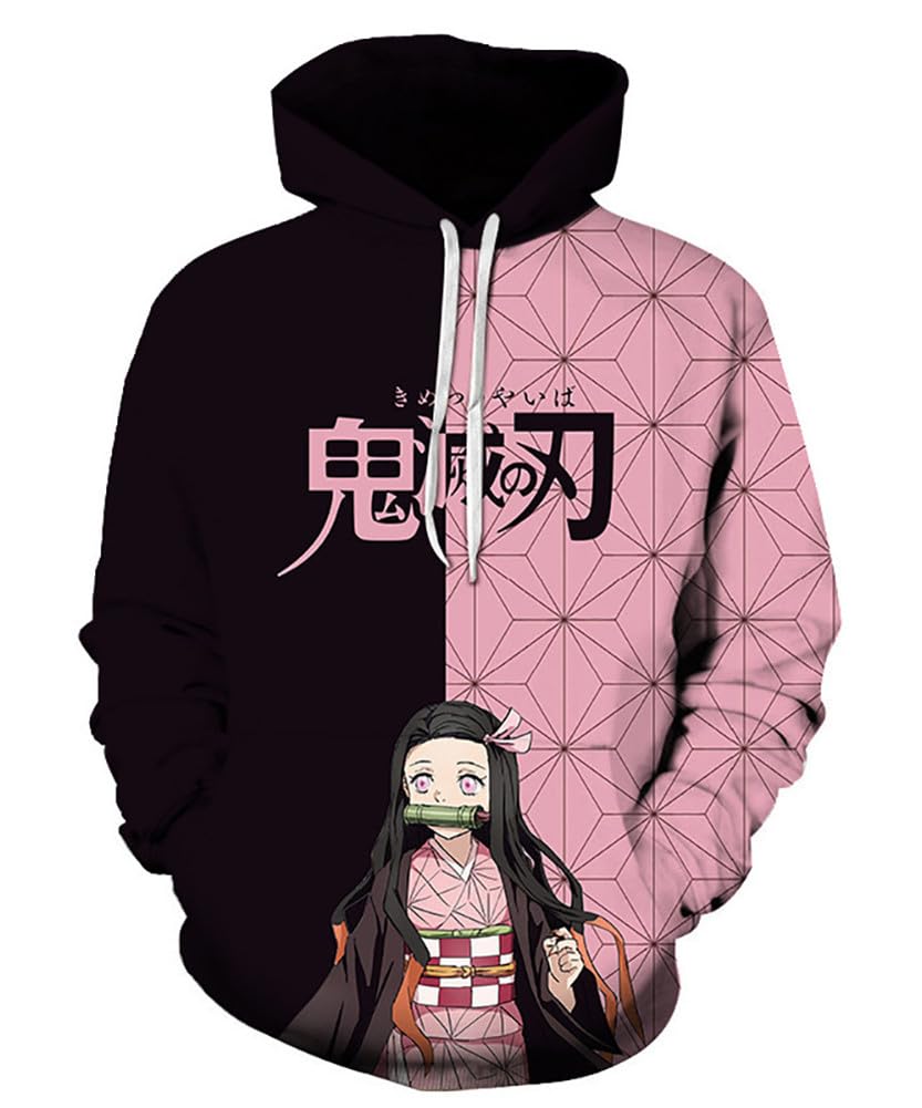 Anime Demon Slayer Impreso con Capucha Hombres Mujeres Harajuku Pullover Loog Manga Sudadera Unisex Casual Tops