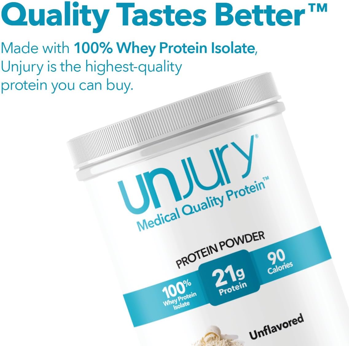 Unjury Unflavored Protein Powder | 21g 100% Whey Isolate Protein Powder | Unflavored Whey Protein Powder | Low Carb and Sugar Free Whey Protein Isolate | Gluten Free | Certified Kosher | 15 Servings image 3