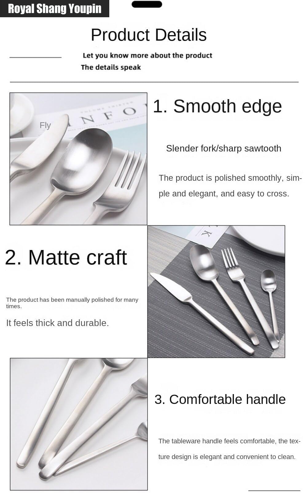 Maniglia Satinata Opaca Cucina Acciaio Inossidabile Posate Stoviglie Posate Coltelli Forchette Cucchiai Set Coltello Da Bistecca Cucchiaio Da Dessert (Oro,16 pezzi)