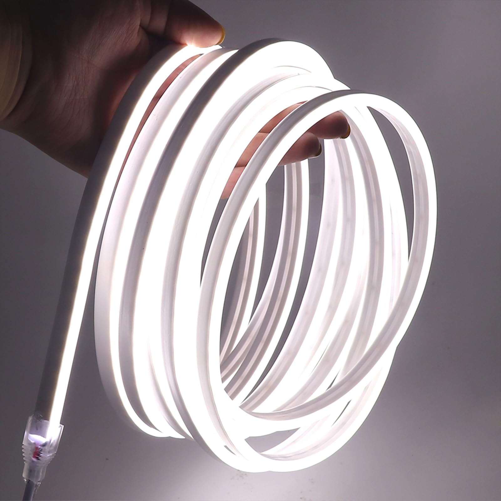 KISUFU 12V Neon Striscia di Luce Solare Outdoor,SMD 2835 120 Led/m IP67 impermeabile Striscia luminosa a energia Solare con telecomando,8 modalità, Strisce luminose per giardino, portico,casa,patio