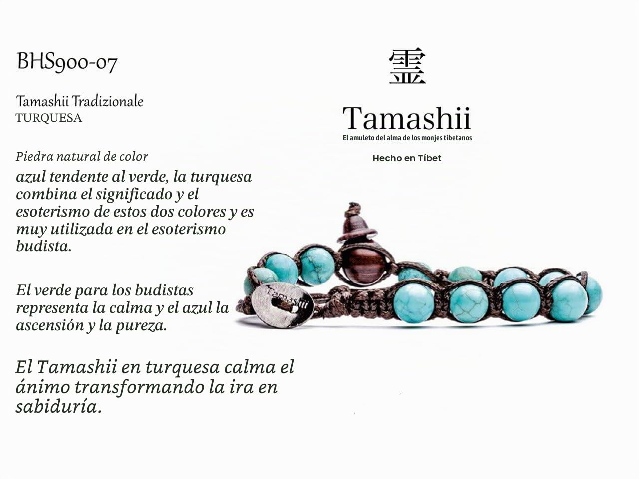 Pulsera tibetana de turquesa.