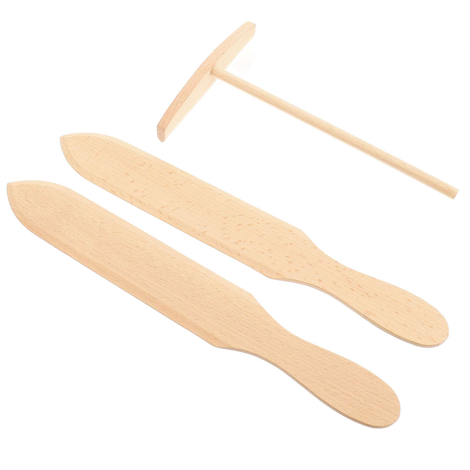 Hemoton 3pcs Wooden Pancake Spreader Non-stick Shovel Rake for Cooking Ergonomic Design for Easy Flipping for Pancakes Crepes and Fried Eggs