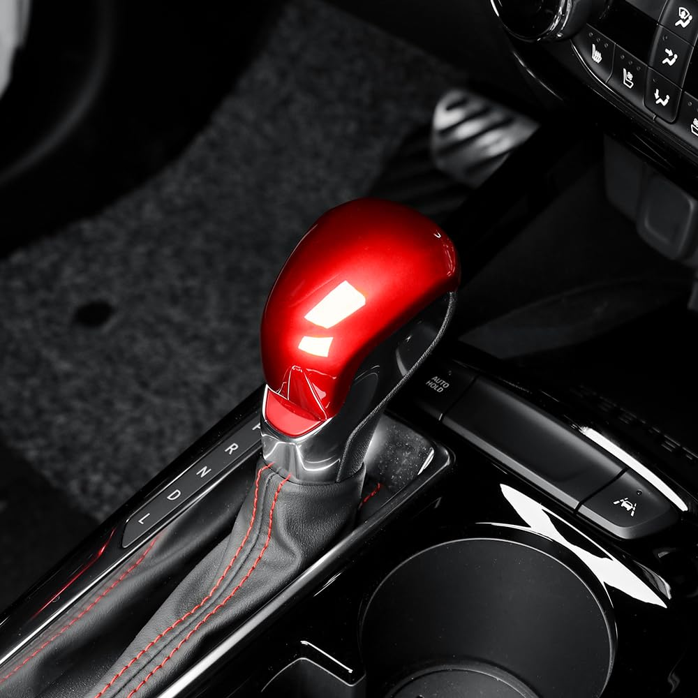 Gear Cover ABS Auto Shift Gear Cover Car Knob Gear Protector Compatible with Chevy Trax 2024-2025 Accessories -red