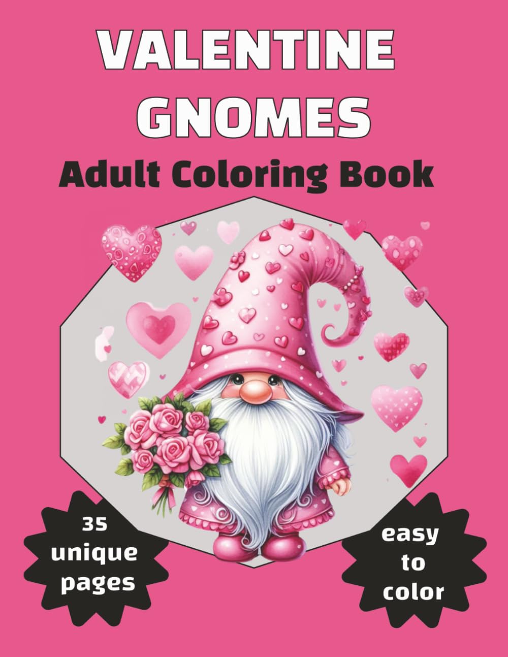 VALENTINE GNOMES: Adult Coloring Book