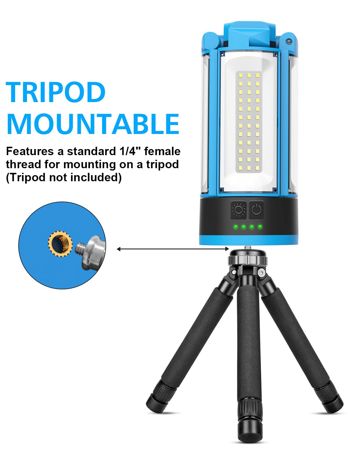 T-SUNiceM Lanterna pieghevole da campeggio ricaricabile, torcia portatile da 10400 mAh, luce da lavoro senza fili con 3 modalità, 4100 lm, luce LED per tenda, per campeggio, escursionismo, pesca
