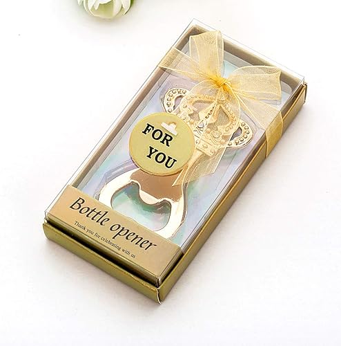 Miniatura 2 de Kinteshun Abridor de botellas de avión con caja de regalo para bodas, fiestas (12 unidades, tono dorado KC)