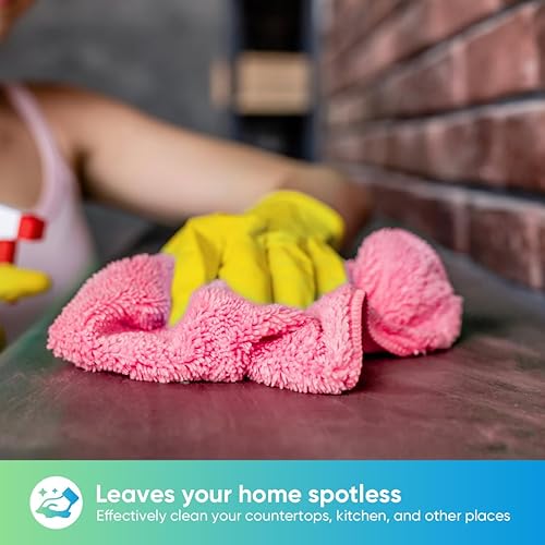 Miniatura 98 de HOMEXCEL Paño de limpieza de microfibra, paquete de 24 trapos de limpieza, toallas de limpieza con 4 colores surtidos, 11.5 x 11.5 pulgadas Amarillo