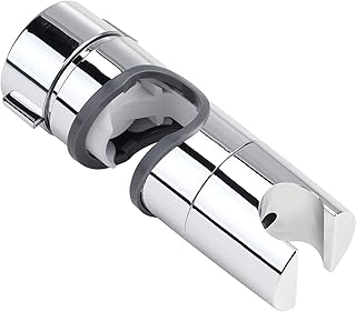 1 Piece Shower Head Holder, No-Drill Shower Accessories,18-25mm Adjustable Shower Holders, Replacement Hand Shower Rail Head Slider Clamp Holder Bracket for Bathroom, Home, ABS Chrome-Plated Design