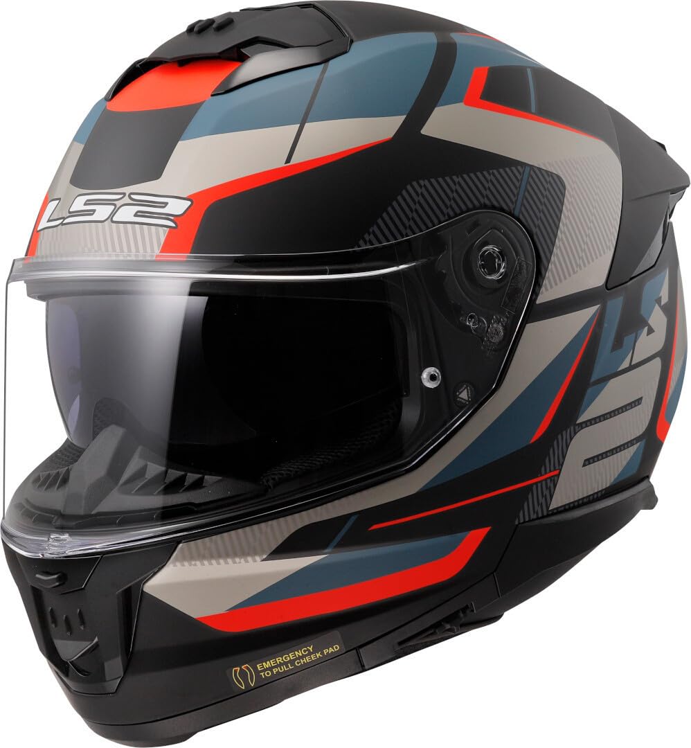 LS2, Casco Moto Integrale STREAM II ROAD Matt Black Blue, XL
