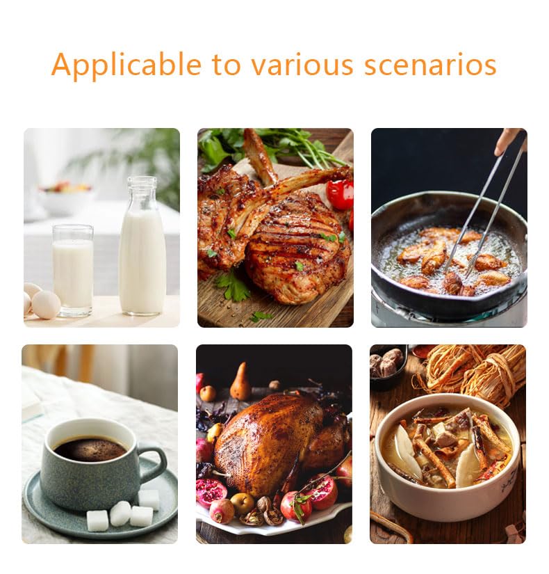 Miniatura 3 de Termómetro digital de carne con lectura instantánea, retroiluminación LCD, IPX6 impermeable, sonda plegable para cocinar, hornear, asar y freír