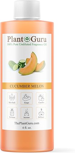 Miniatura 1 de Aceite aromático de pepino y melón de 4 onzas líquidas. Aceite perfumado para hacer jabón, velas, bombas de baño, mantequillas corporales. Utilizado