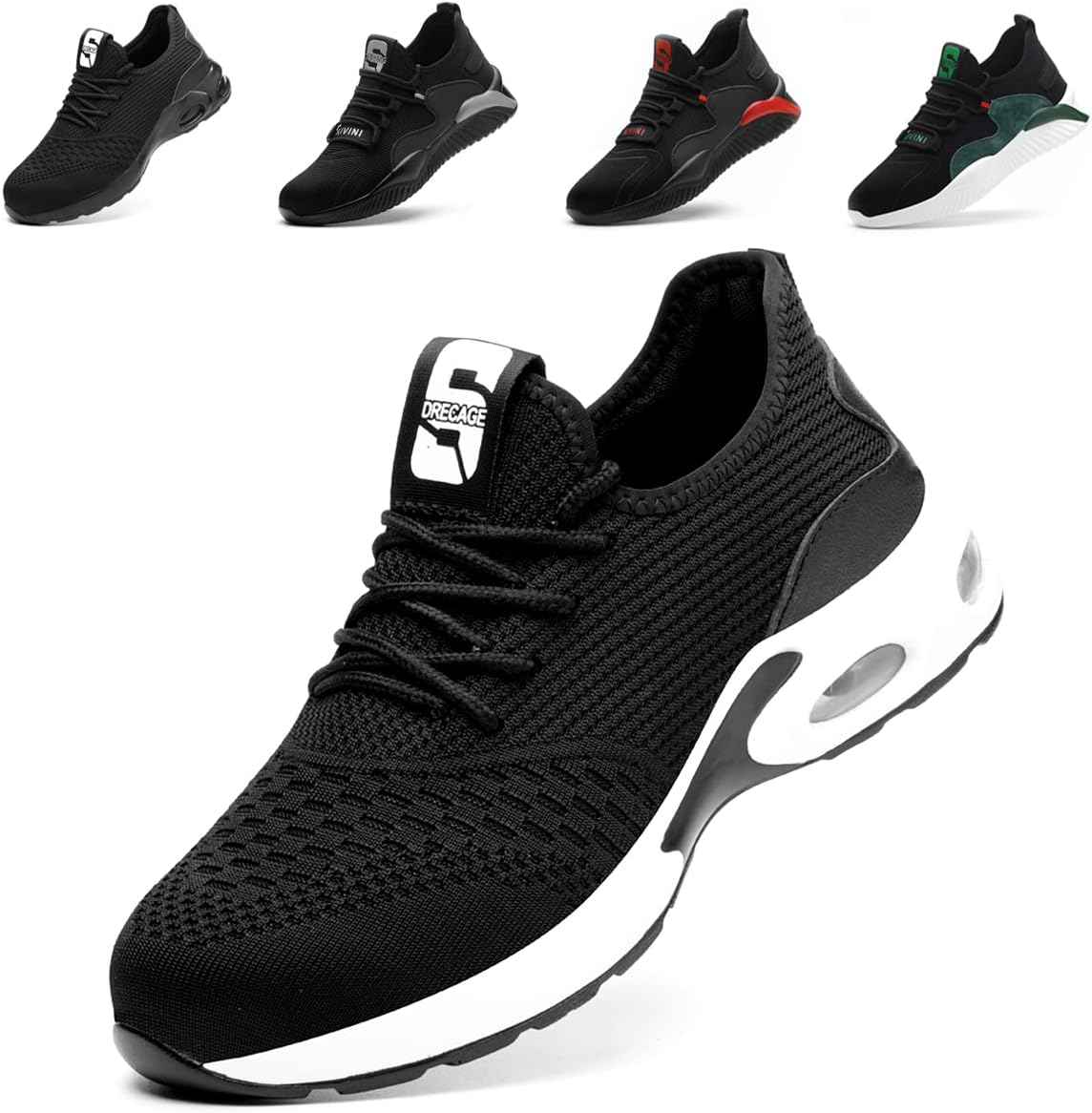 Nasogetch Safety Trainers Men Women Steel Cap Trainers Lightweight Safety Shoes Breathable Cushion Non Slip