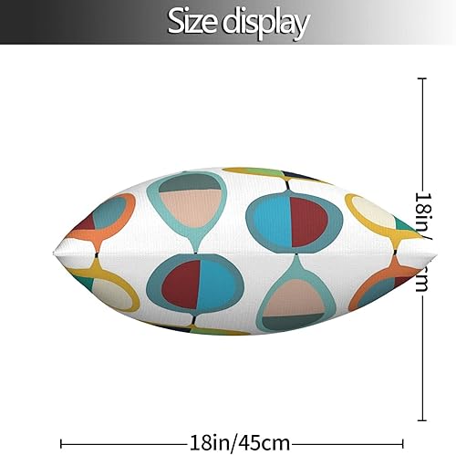 Miniatura 3 de Funda de almohada cuadrada moderna de mediados de siglo, funda de almohada decorativa con auto, sofá, silla, cama y sala de estar, 18 x 18 pulgadas