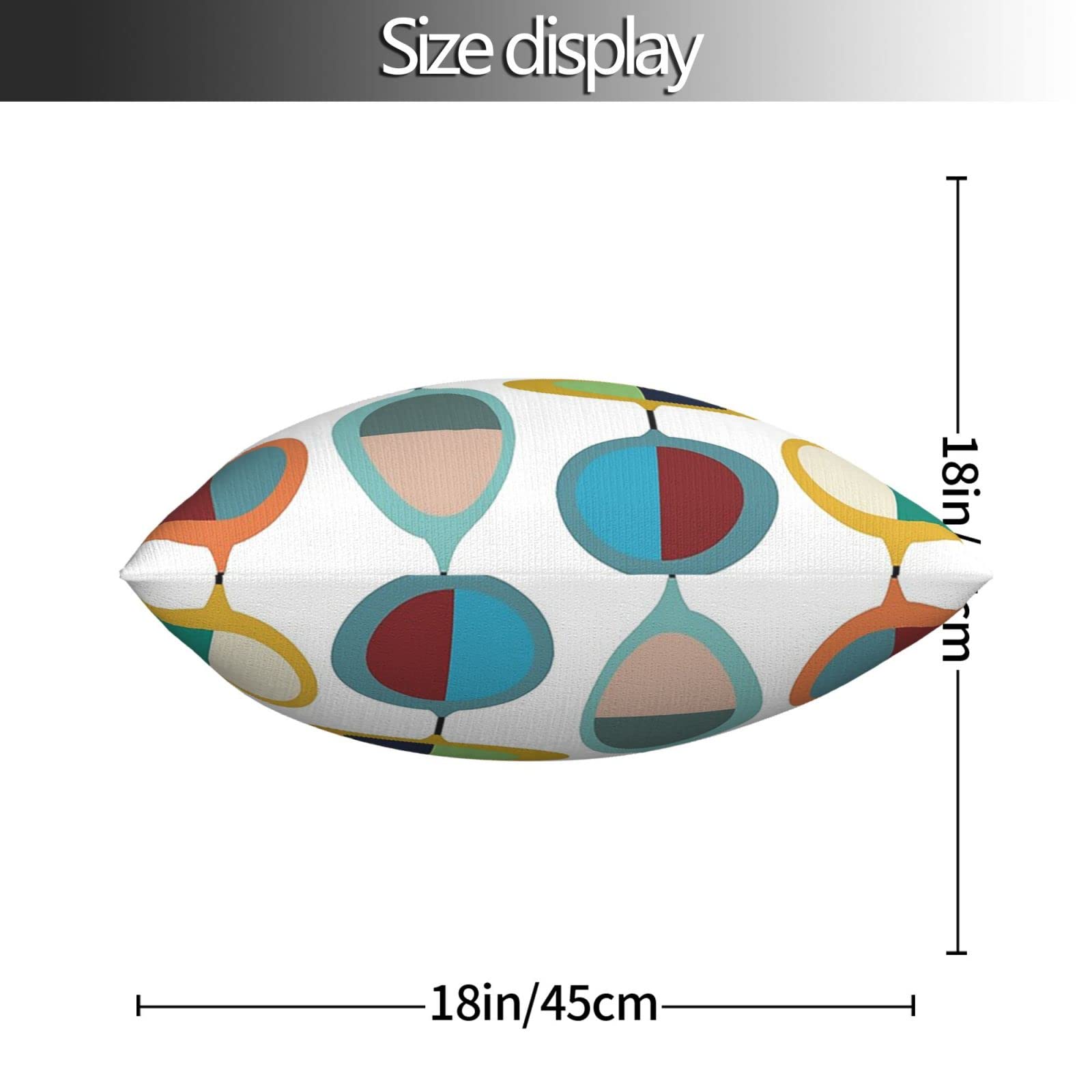 Funda de almohada cuadrada moderna de mediados de siglo, funda de almohada decorativa con auto, sofá, silla, cama y sala de estar, 18 x 18 pulgadas 3