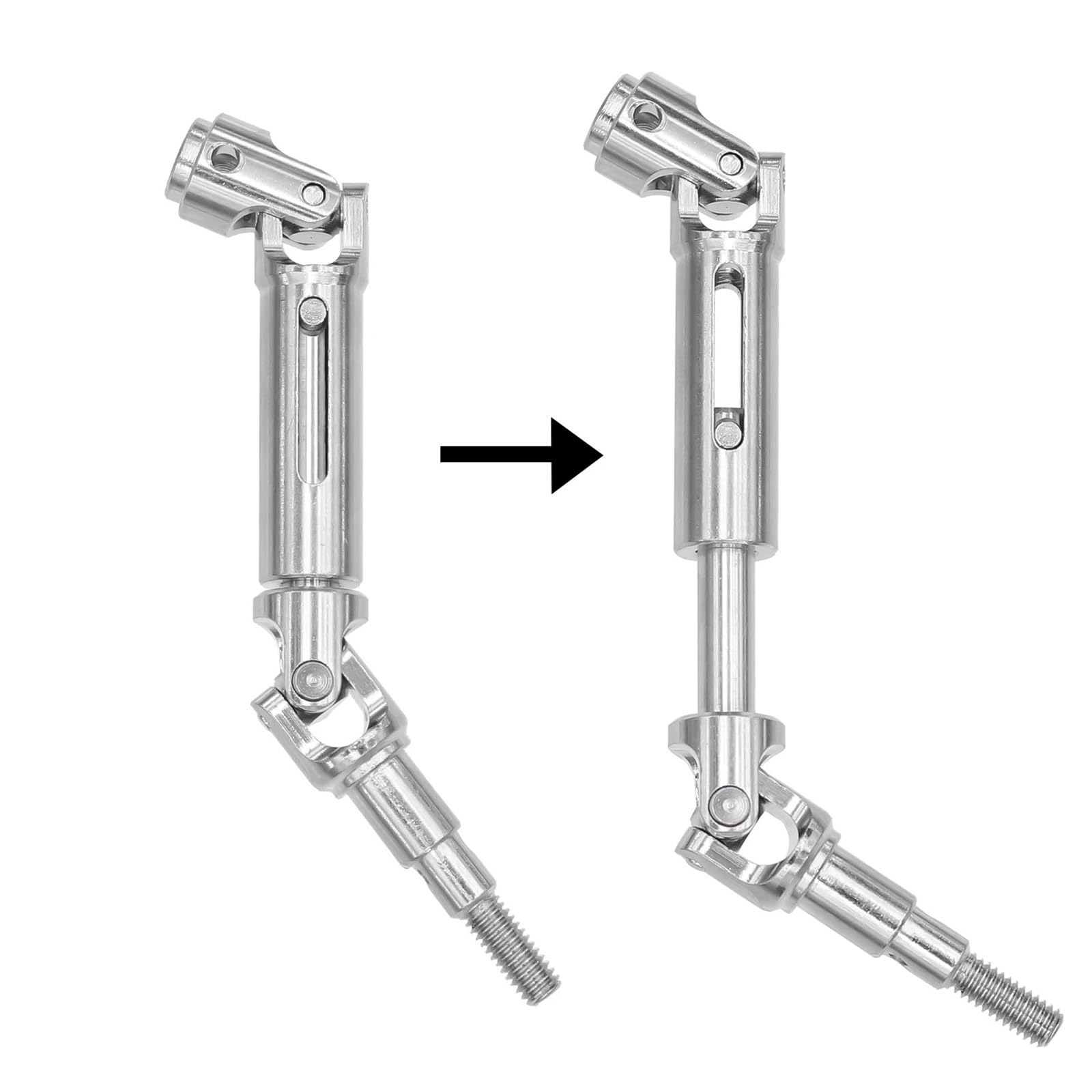 for MJX H-yp-er Go 14209 14210 Metall Antriebswelle Dog Bone CVD Antriebswelle 1/14 RC Crawler Auto Upgrade Teile(Silver)