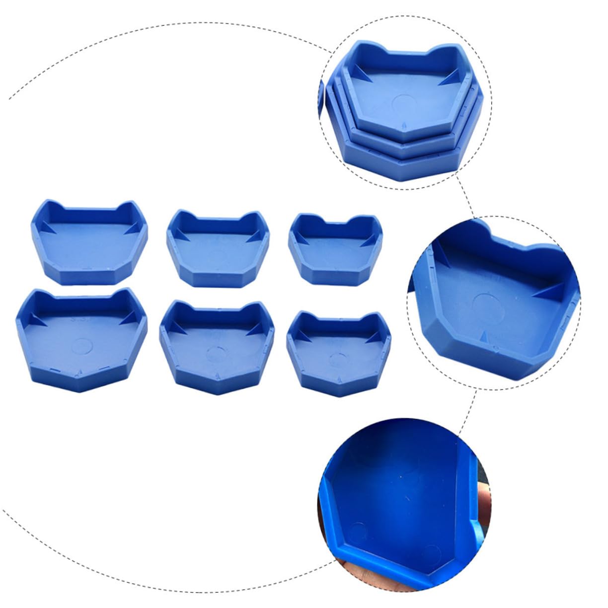 Cabilock 5 set Base In Gesso Per Denti Base Per Modelli In Gesso Stampo Per Base In Silicone Base Per Base In Silicone Strumento Per Dentista Stampo Per Base In Gel Di 6 pezzi*5