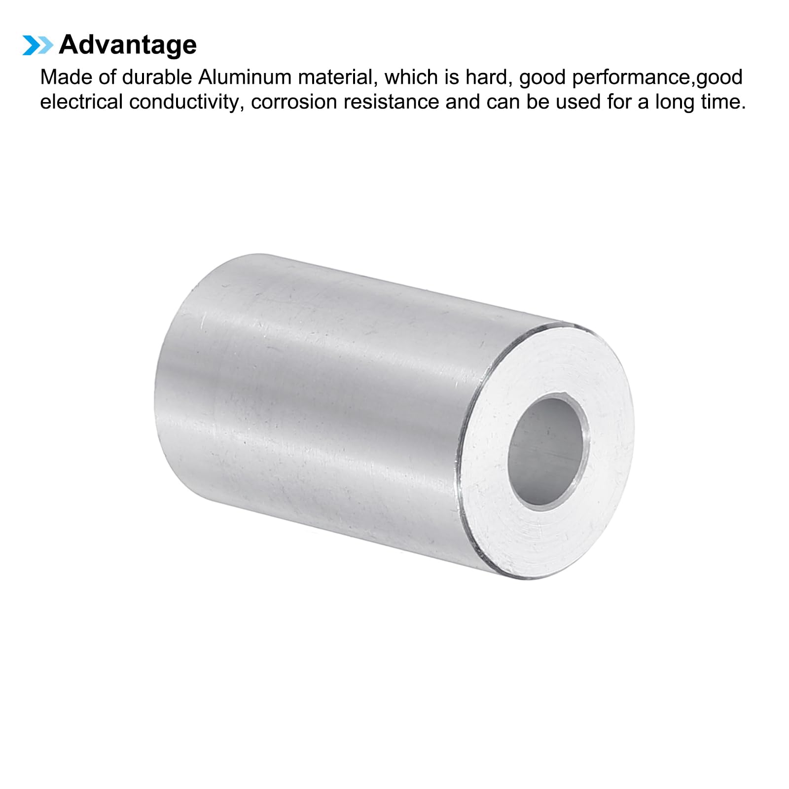 PATIKIL M6 Aluminum Spacers, 6pcs 1/4" x 5/8" Round Metal Spacers for 1/4 or M6 Screw Bolts, Unthreaded Standoff Bushing 1"L - Image 4