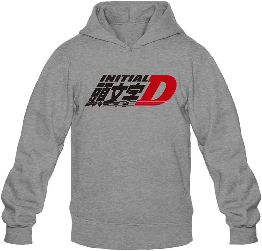 Kingdiny Men's Anime Initial D Logo Hoodies