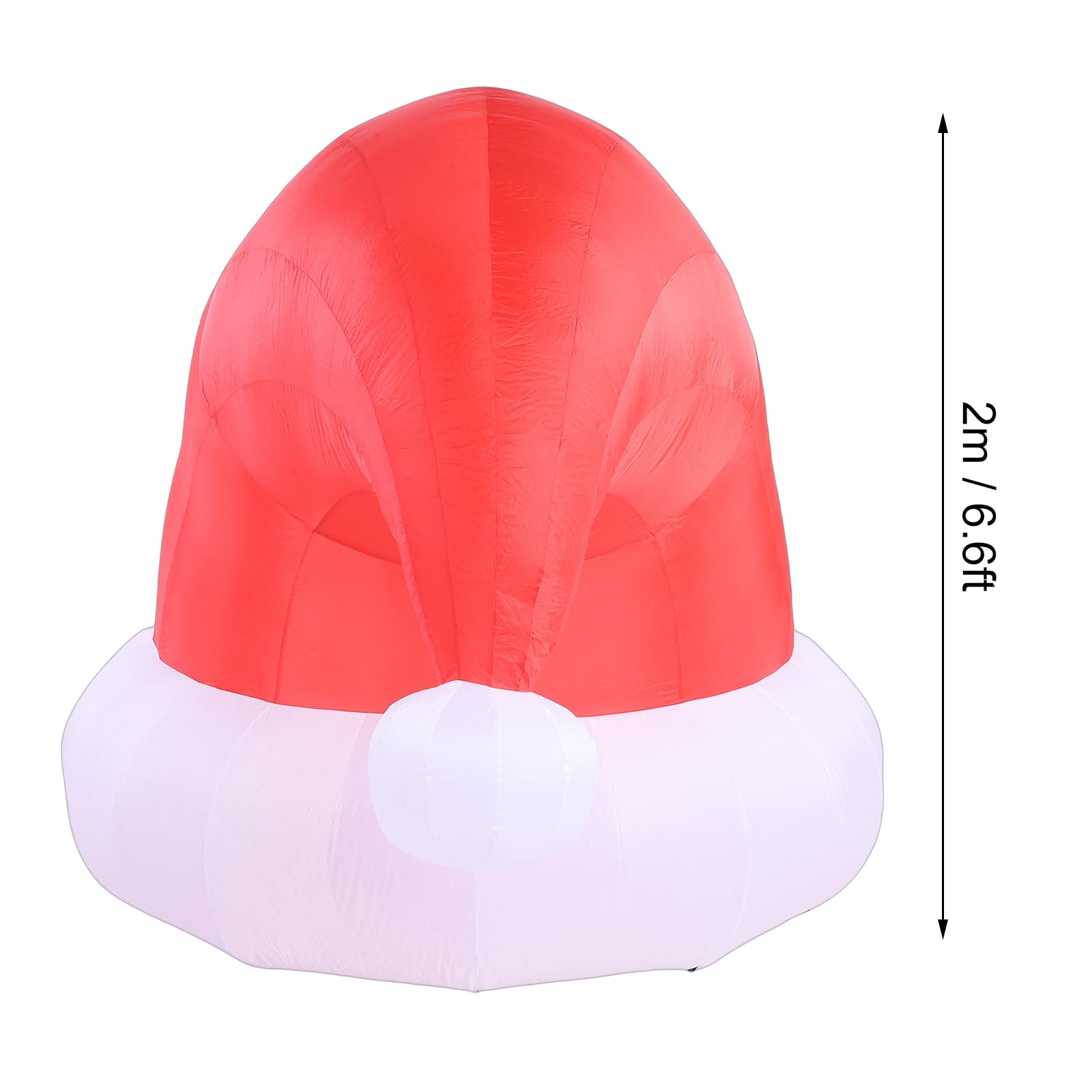 Generic 6,6 Fuß Aufblasbare Weihnachtsmütze, Aufblasbare Weihnachtsdekoration mit Ultrahellen LED-Lichtern und Langem Netzkabel, Hergestellt aus Wasserfestem 190T-Polyester (EU-Stecker 220–240 V)