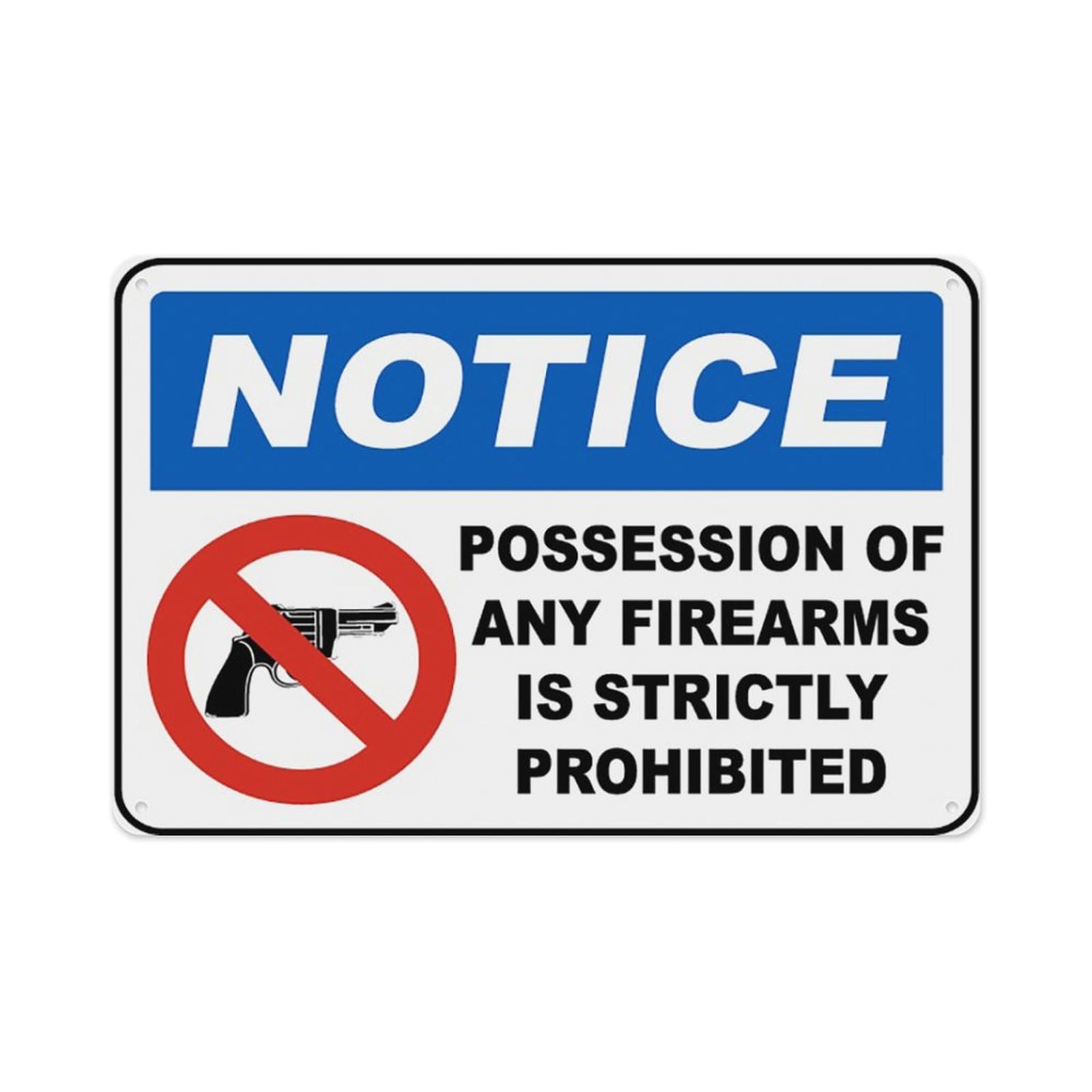 peiyeety Firearms Strictly Forbidden Sign Aluminum Tin Warning Signs For Home Outdoor Garden 8X12 Inches