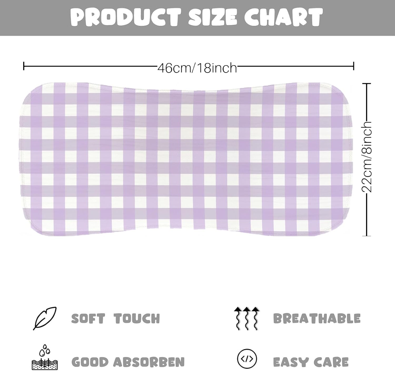6Pcs Lavender Floral Baby Burp Cloths Cotton Burp Rags for Girls, Lavender Floral Plaid Newborn Set, Soft and Absorbent Baby Burping Cloths for Newborns 9.8X19.6inches