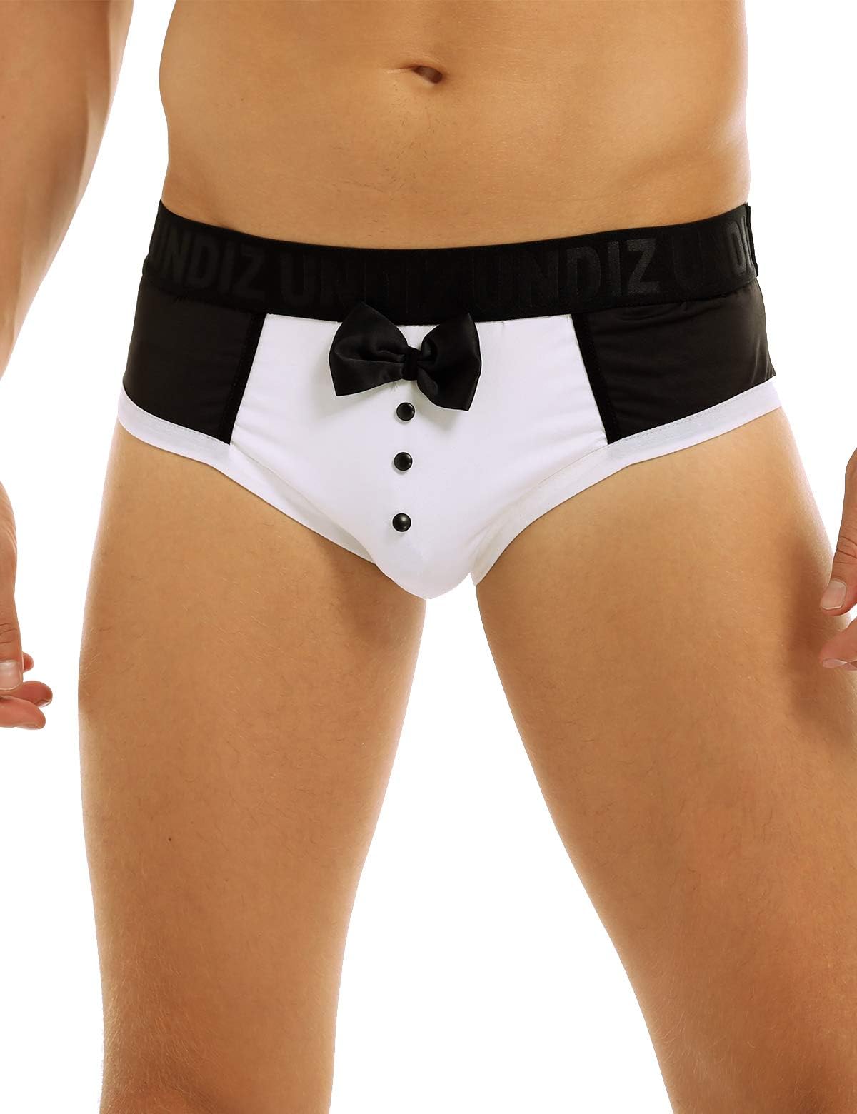 iEFiELMen's Sexy Tuxedo Sissy Pouch Panties Bikini Briefs Swim Underwear