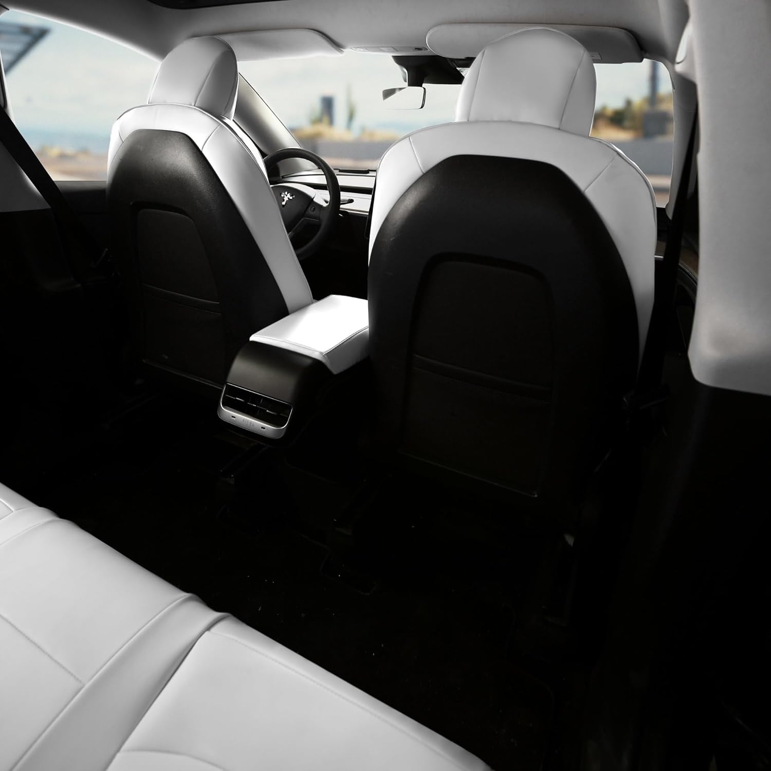 Car Seat Covers 2020-2024 Compatible for Tesla Model Y 5 Seats Napa Leather Front and Rear Seat Covers Cushion(Model Y)