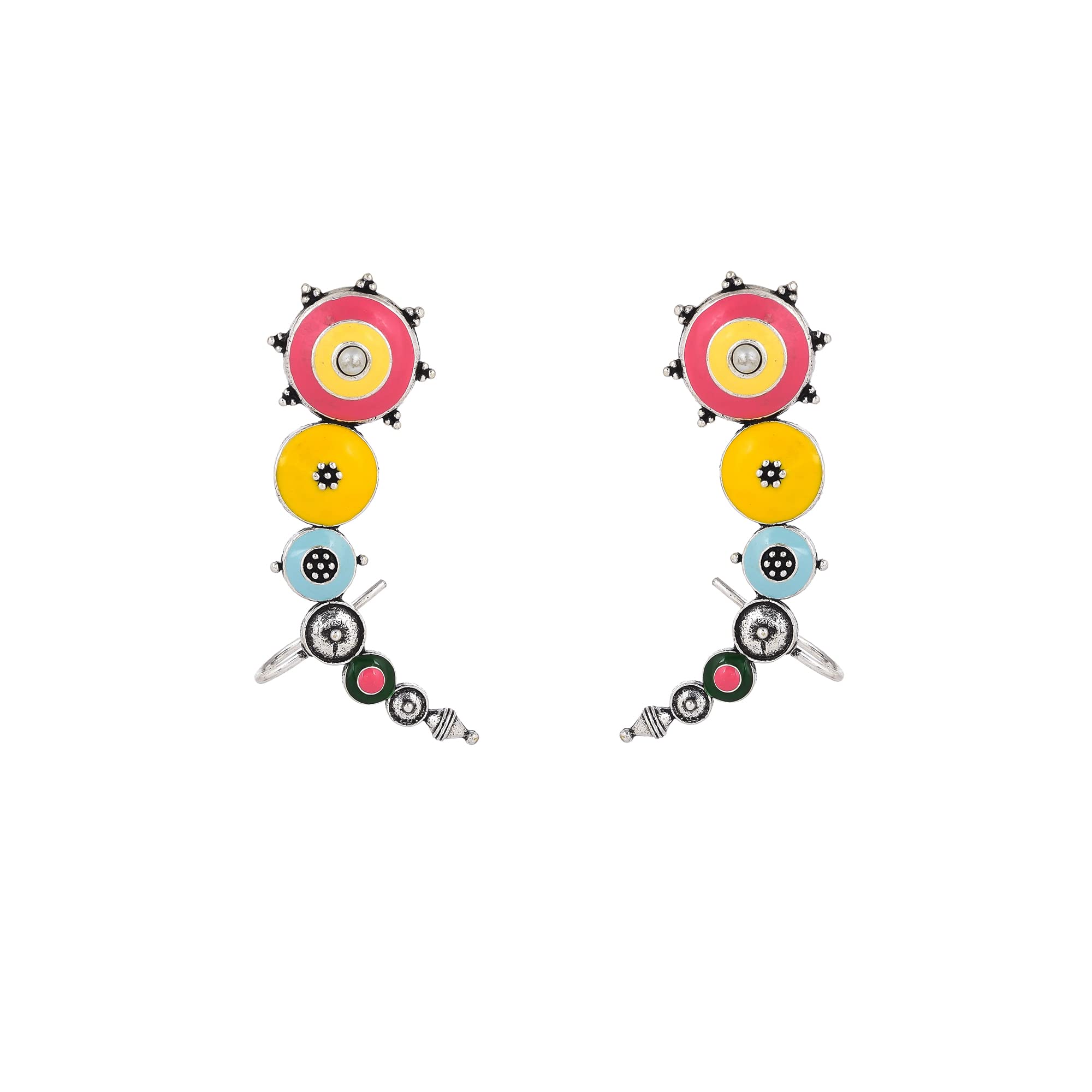 See full amazon price history chart for VOYLLA Folklore Enamelled Multicolored Silver Toned Cuff Earrings |Oxidised Earrings For Women|EveryDay|Festive|Wedding|Gift For Women| VOYLLA Folklore Enamelled Multicolored Silver Toned Cuff Earrings |Oxidised Earrings For Women|EveryDay|Festive|Wedding|Gift For Women| (B0BPY59TRN) Amazon Price History, Amazon Price Tracker