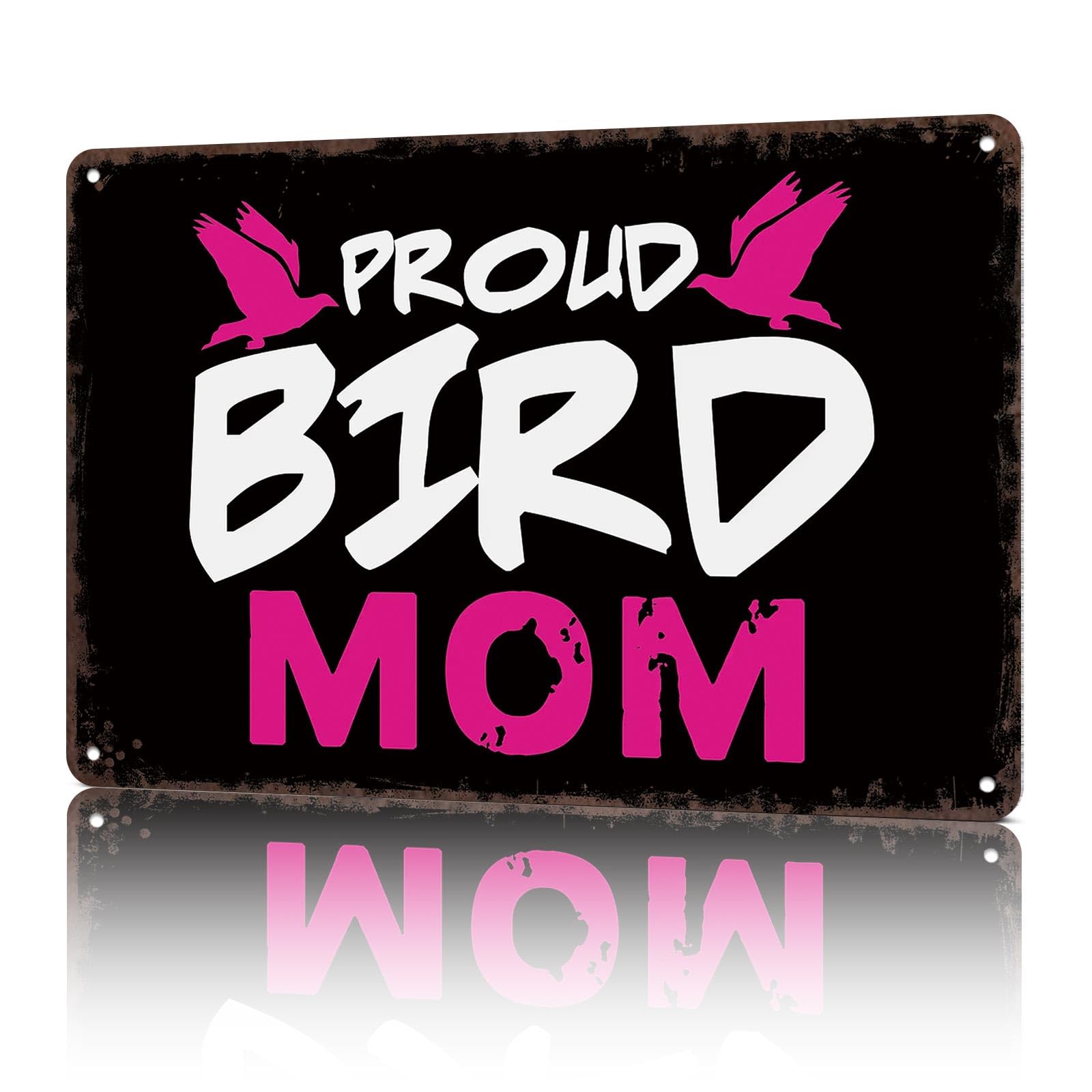 KWQDOZF Vintage Metal Signs Proud Bird Mom Budgie Funny Tin Sign Poster Wall Art For Home Room Bedroom Office Decor 8x12inch