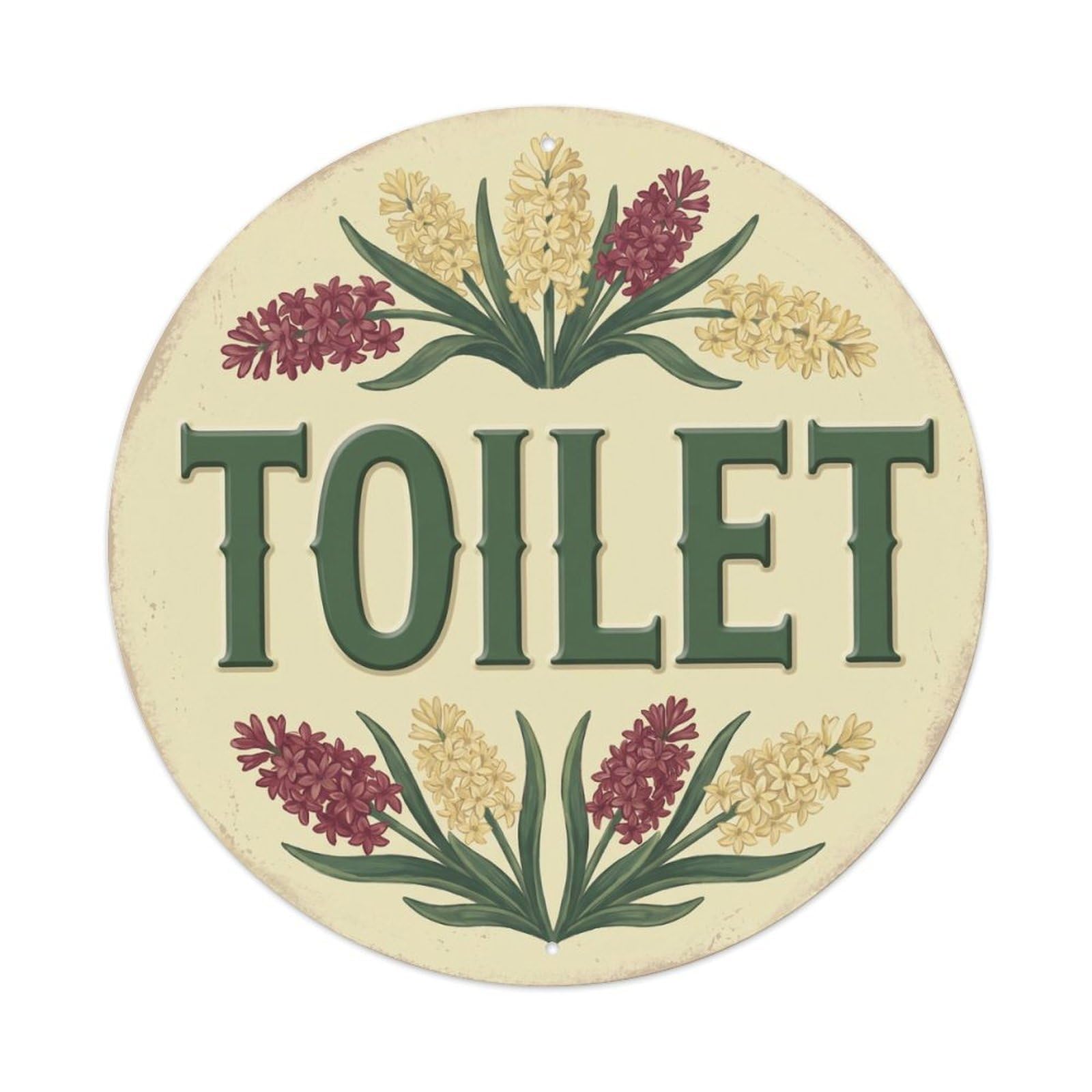 Okahys 8X8inch(20X20cm) Toilet(Wc) Signage Hyacinth Vintage Metal Tin Sign