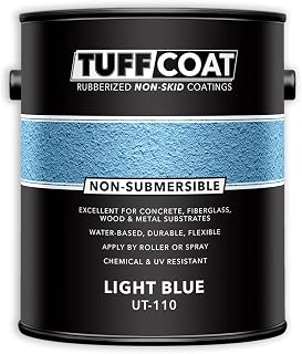 Tuff Coat UT-110 Light Blue - 1 Gallon: Medium Texture, Non-Submersible, Water-Based, Rubberized Non-Skid Coating