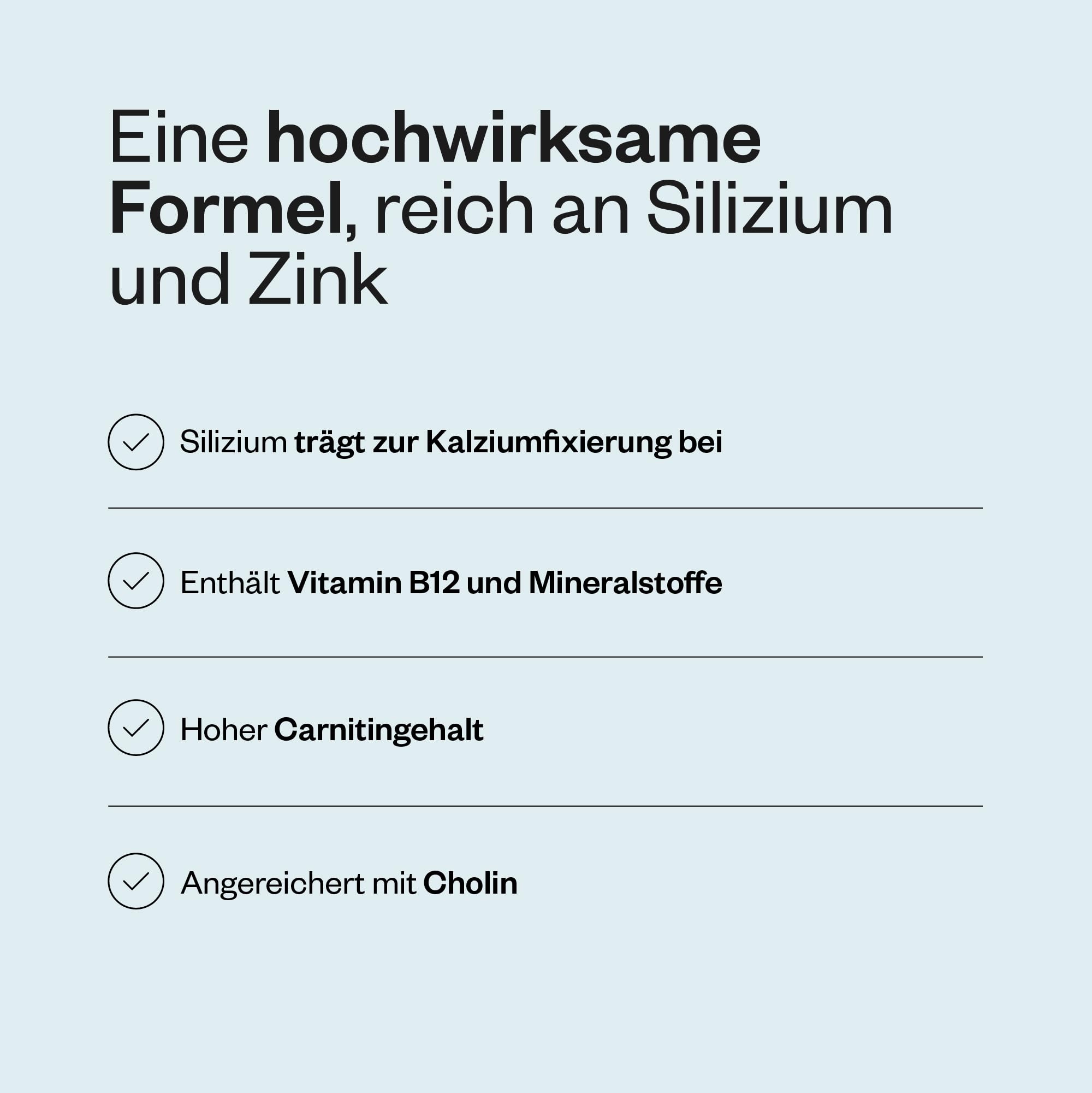 Orthosilicic Acid - Unterstützt die Gesundheit von Haut und Haaren - Stärkt die Gesundheit der Knochen - Angereichert mit Vitamin B12 und Cholin - Vegan - Glutenfrei - SuperSmart.