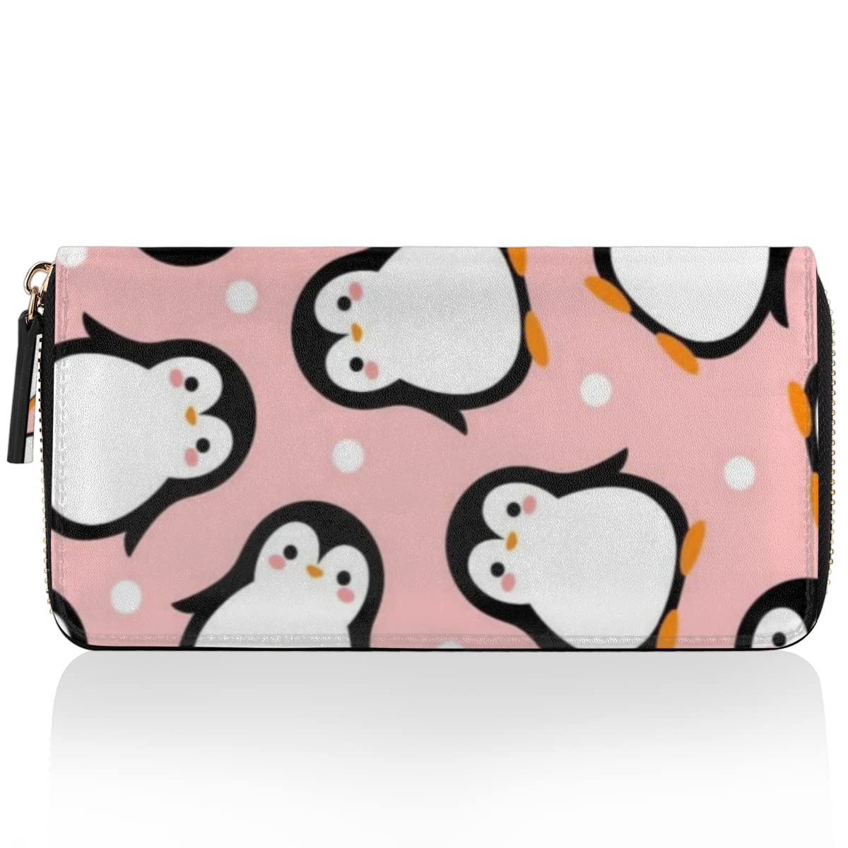 TropicalLife Pinguino Borsa Multi Porta Carte di Credito Pinguino Pochette Portamonete per Donna Pelle Portafoglio Lungo Con Cerniera, Multicolore, Taglia unica