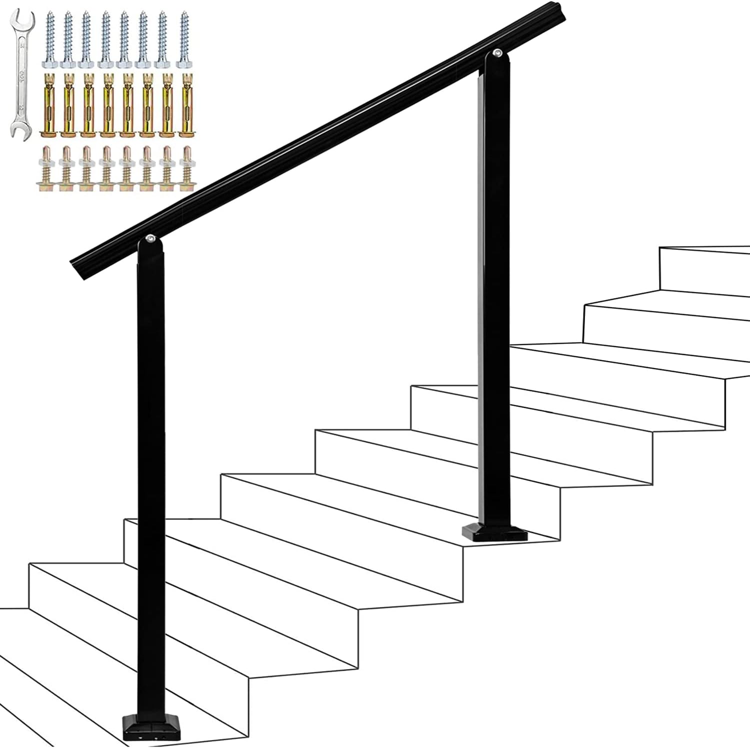 Handrails Wrought Iron Handrails for Outdoor StepsMetal Stair Railing
