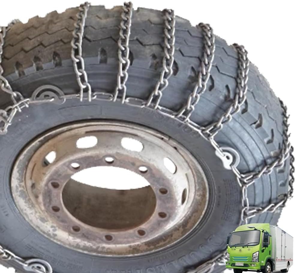 YAGOLD Snow Chains Tire Chains for Cars SUV Pickup Trucks Commercial Trucks- Quick Fit and Easy Installation,Reusable Universal Emergency Traction Snow Chains 2pcs 275/80R22.5 9mm 205/75R17.5