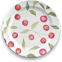 Vista 2 de Abode Homewares Berries & Cherries - Plato para ensalada y postre, 8.5 pulgadas, melamina pura, interior/exterior, rojo y blanco, juego de 6
