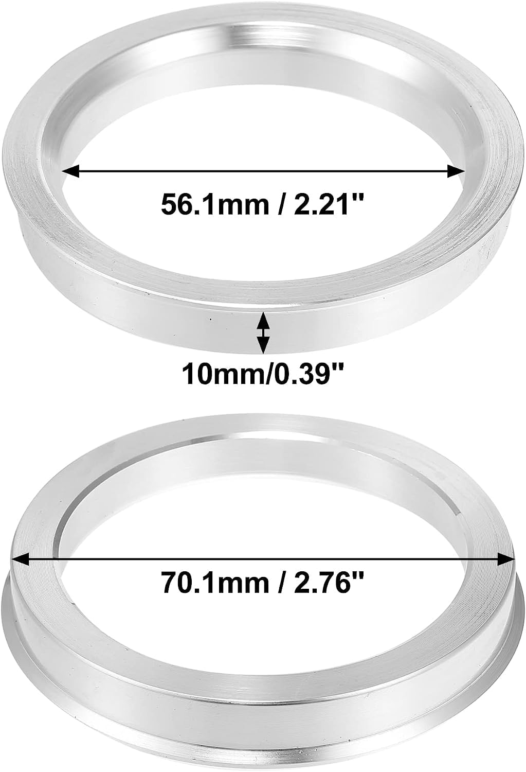 4pcs OD 70.1mm to ID 56.1mm Aluminum Alloy Car Hub Centric Rings Wheel Bore Center Spacer