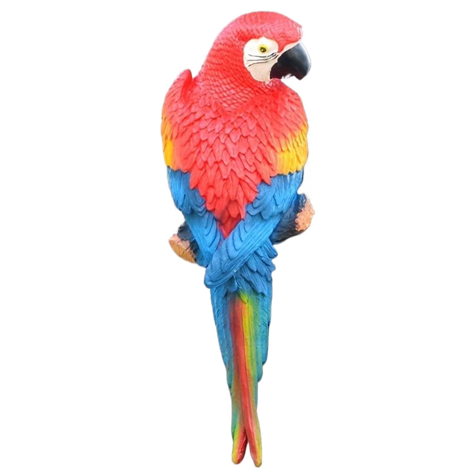 Statue d'oiseau en résine perroquet réaliste : la solution pour décorer un mur extérieur vide