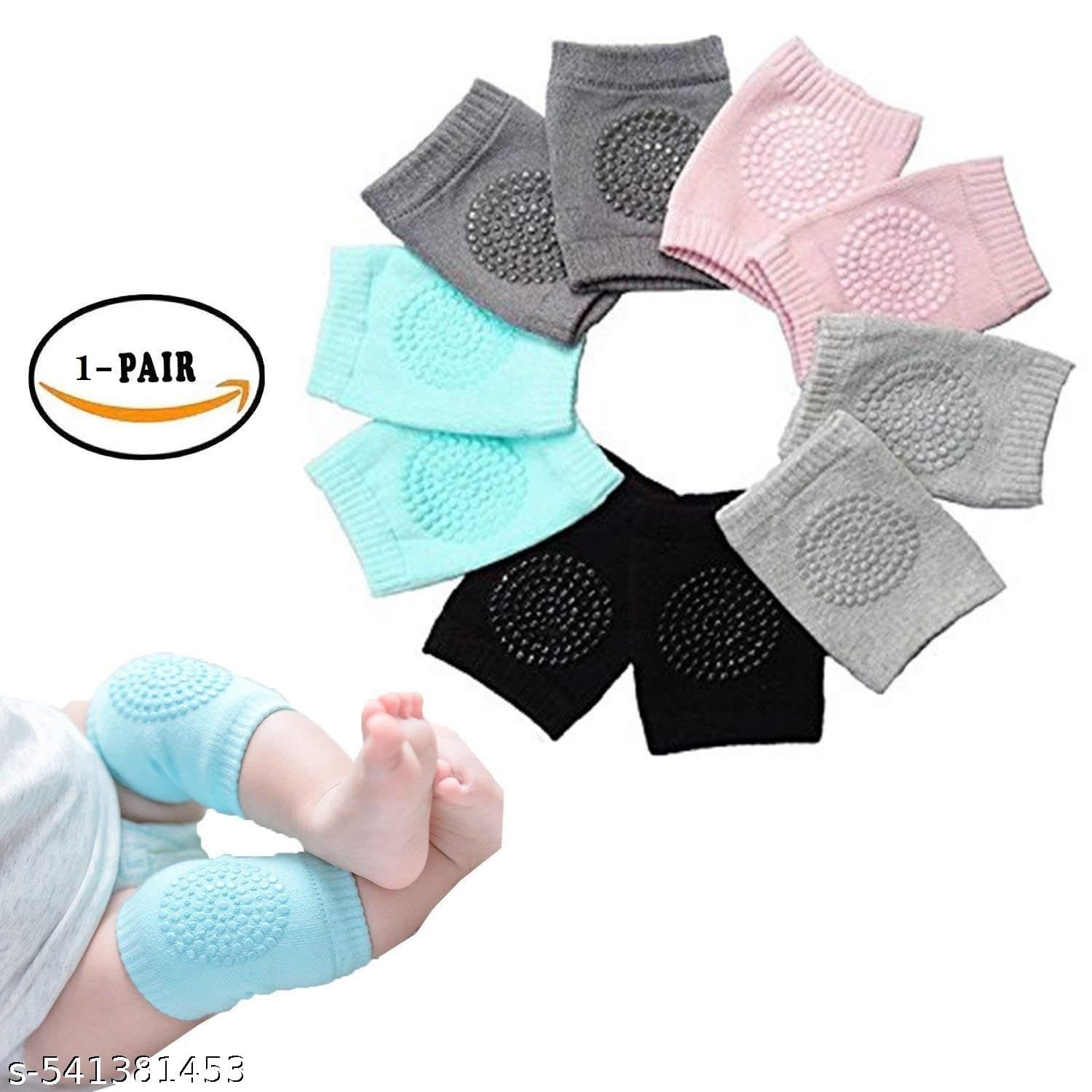 Baby Knee Pads Protector Toddler Leg for Crawling,Anti-Slip Padded Stretchable Elastic Cotton Soft Breathable Comfortable Knee Cap Safety Protector, Multicolor (Pack of 5 pair)