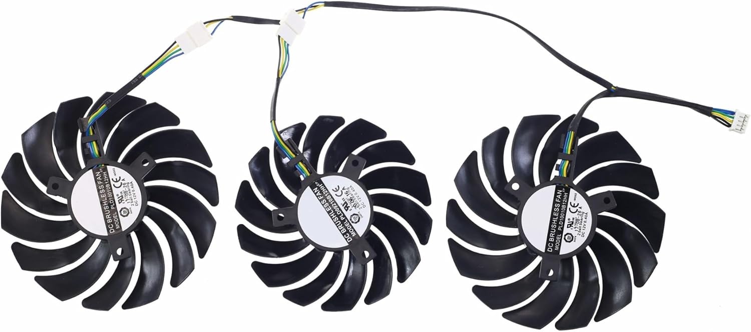 Compatible for MSI，Compatible for GEFORCE，GTX 1080 Ti Gaming X Trio Graphics Card Cooling Fans PLD10010B12HH PLD09210B12HH 4Pin Graphics Card Fan(3PCS-Set)
