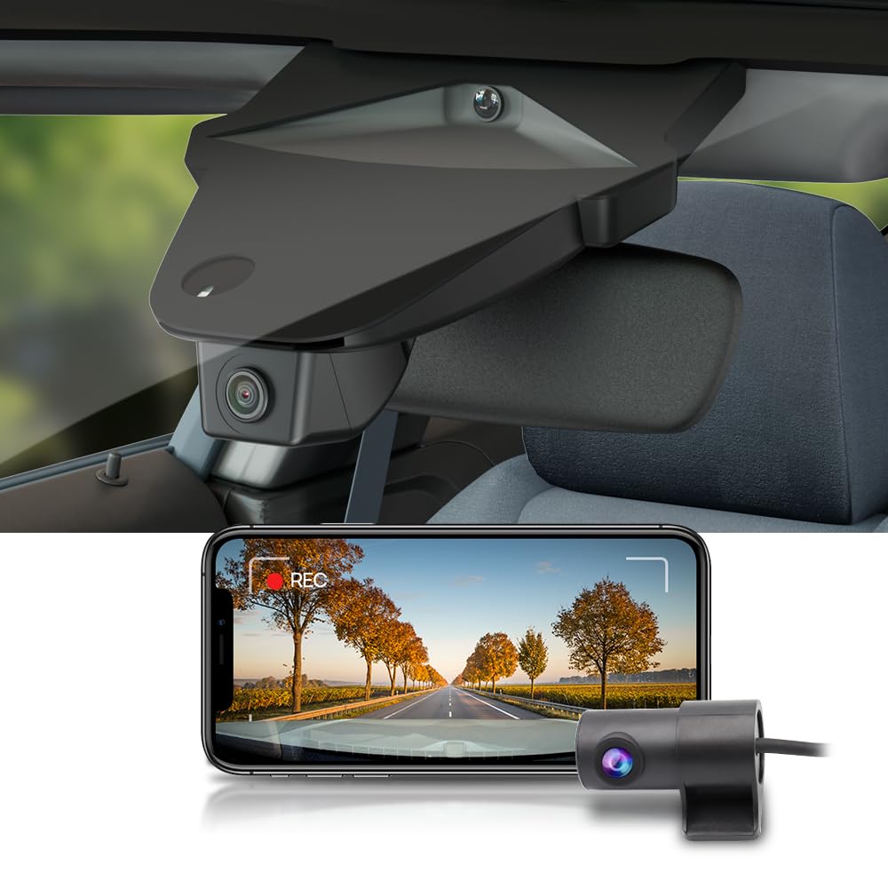 Fitcamx Dash cam Anteriore 2160P+Posteriore 1080P Adatta per Ford Puma 2024 2025 2026 (D1120), OEM Videocamera da Cruscotto, Doppio Video HD Wifi, Sensore G, Registrazione Loop, WDR, Scheda da 128GB
