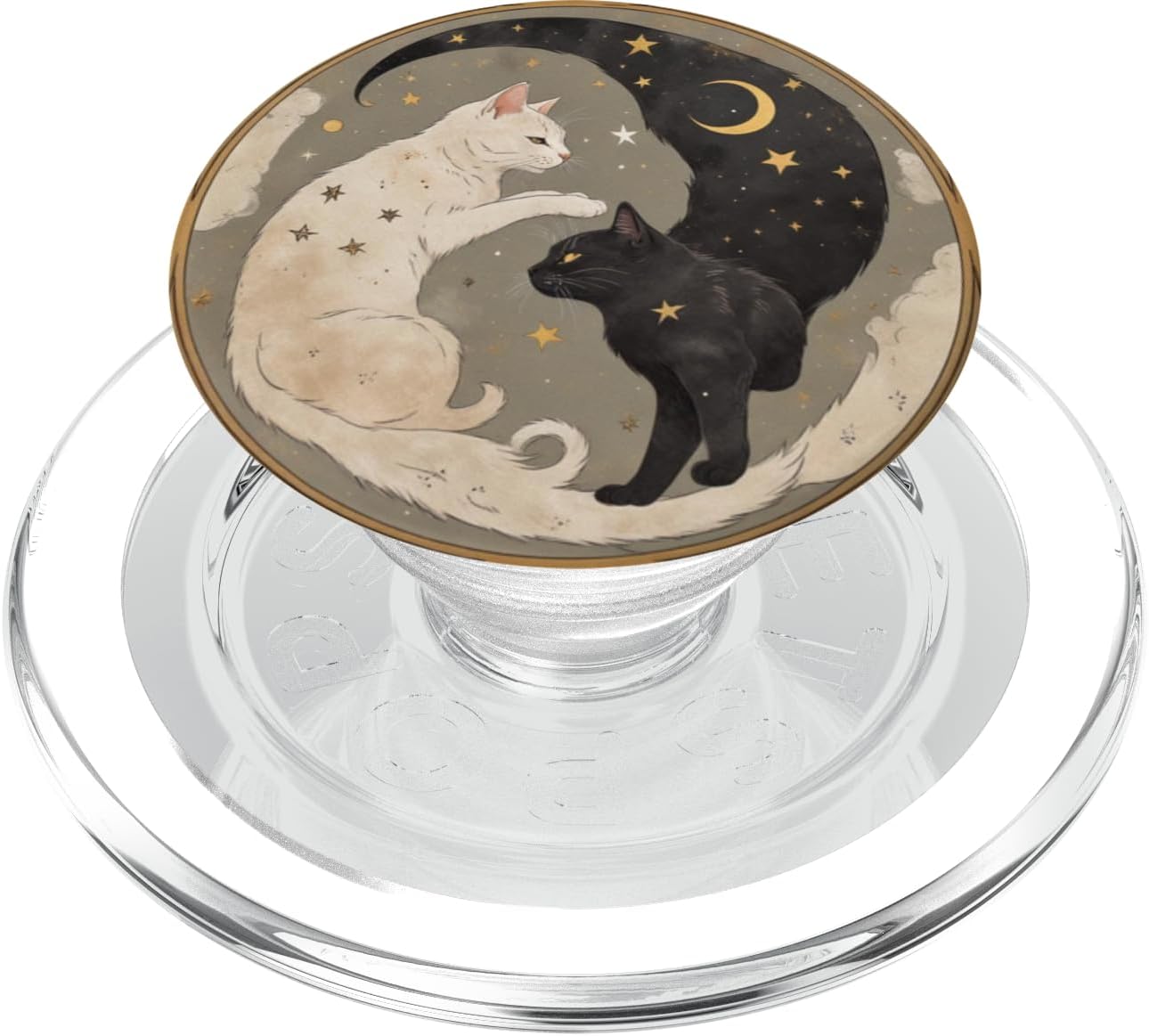 Cute Girly Mystic Stars Cats Celestial PopSockets PopGrip for MagSafe