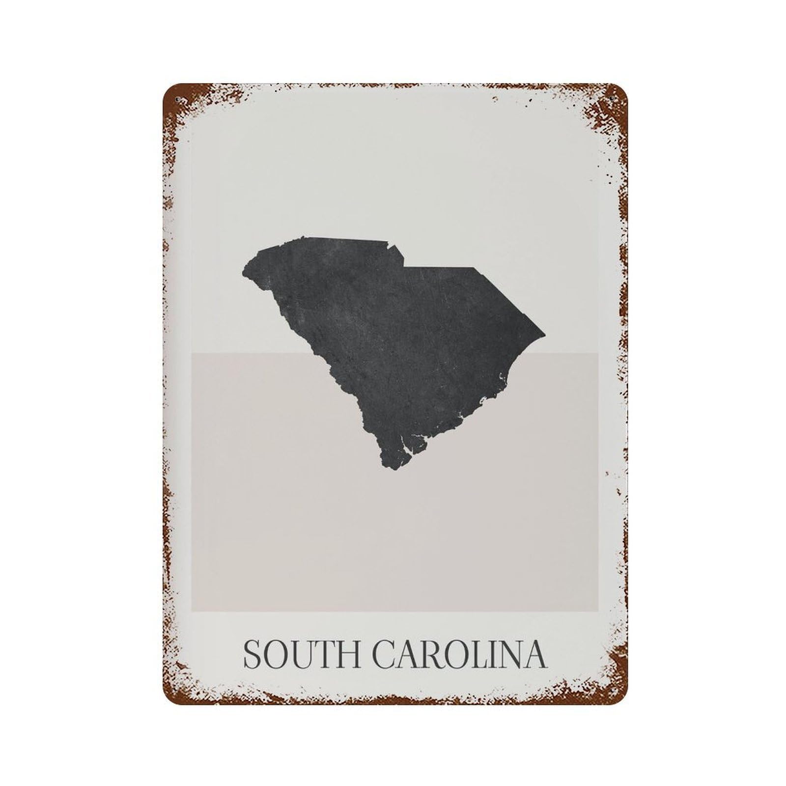 xiaoxiaoshen South Carolina Map Minimalist Boho Decor For Home Wall Decor Art Metal Tin Poster Modern Home Decor Art Home Bar Shop Decorations Vintage Sign 40x30cm