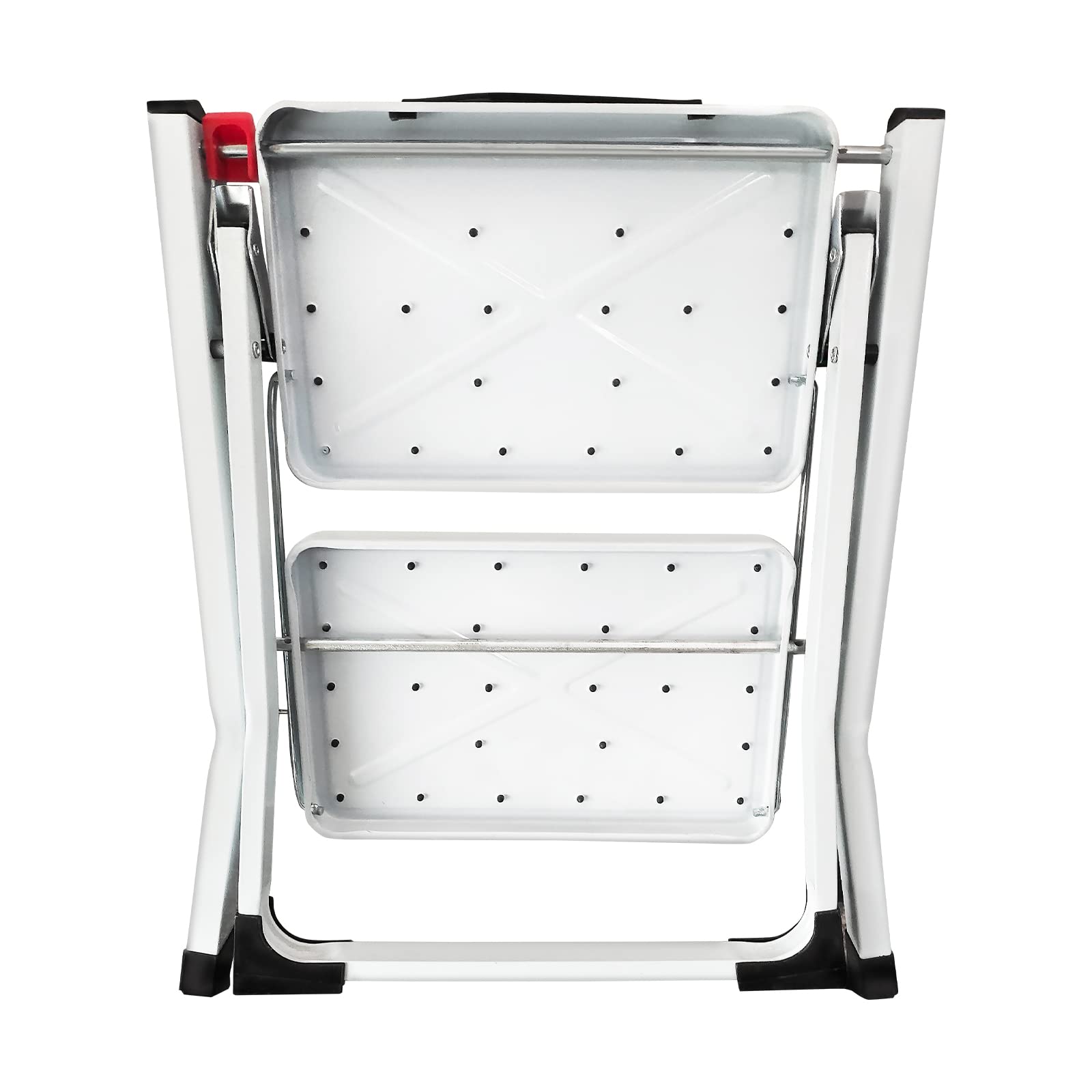 Escabeau Pliant Portatif de Tabouret Robuste à 2 Marches avec Pédales Antidérapantes en Caoutchouc Capacité de Charge Maximale 150kg