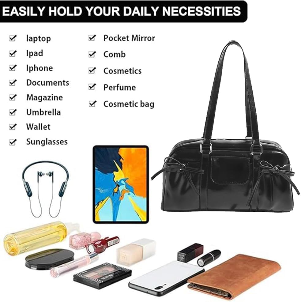 Hobo Bag for Women - Vegan Leather Slouchy Shoulder Purse with Adjustable Strap & Zipper Closure - Image 4