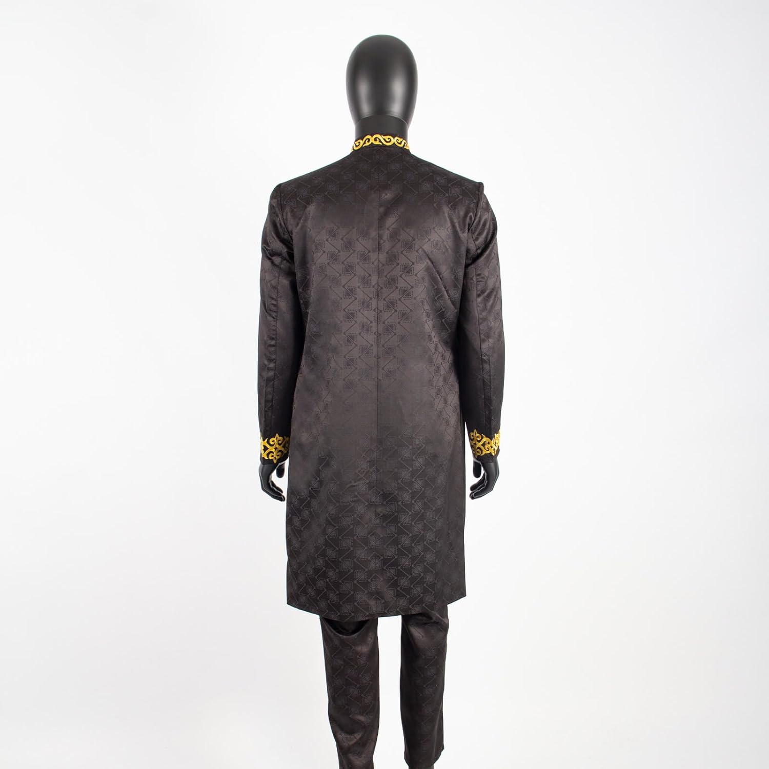 APTX African Suit for Men Dashiki Embroidery Jackets and Pants 2 Piece with Kerchief Slim Fit Formal Outfits Wedding