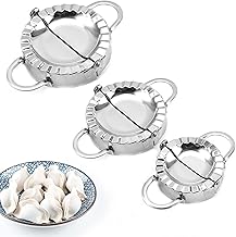 Fantasyday Easy Dumpling Maker Kit, Set of 3 - Ravioli Mold, Empanadas, Momos, Gyozas, Pot Stickers, Jamaican Beef Patties, Pierogi and Calzones Wonton Dough Press Pasta Pie Kitchen Gadget Tool