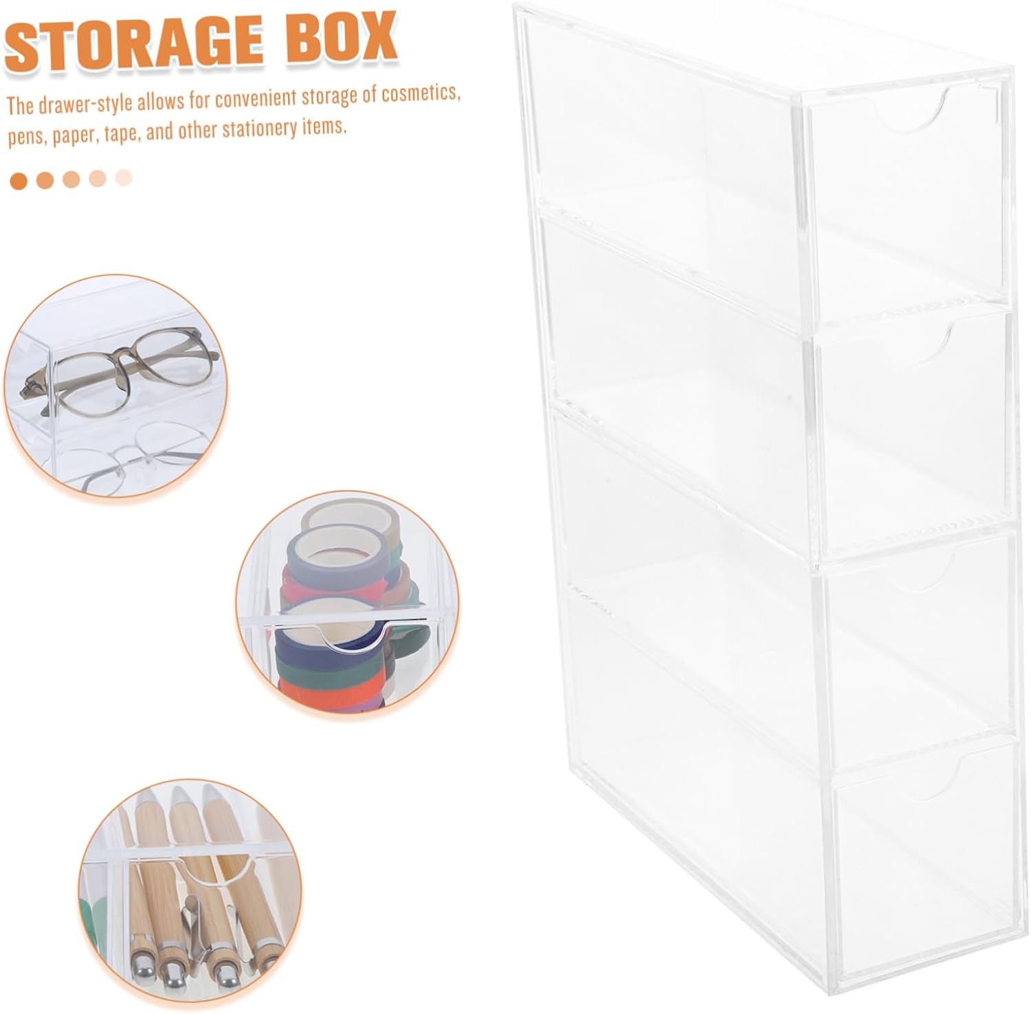 2pcs Acrylic Sunglasses Organizer Multifunctional Storage for Eyewear Makeup and Stationery and Display Case for Home Office Use