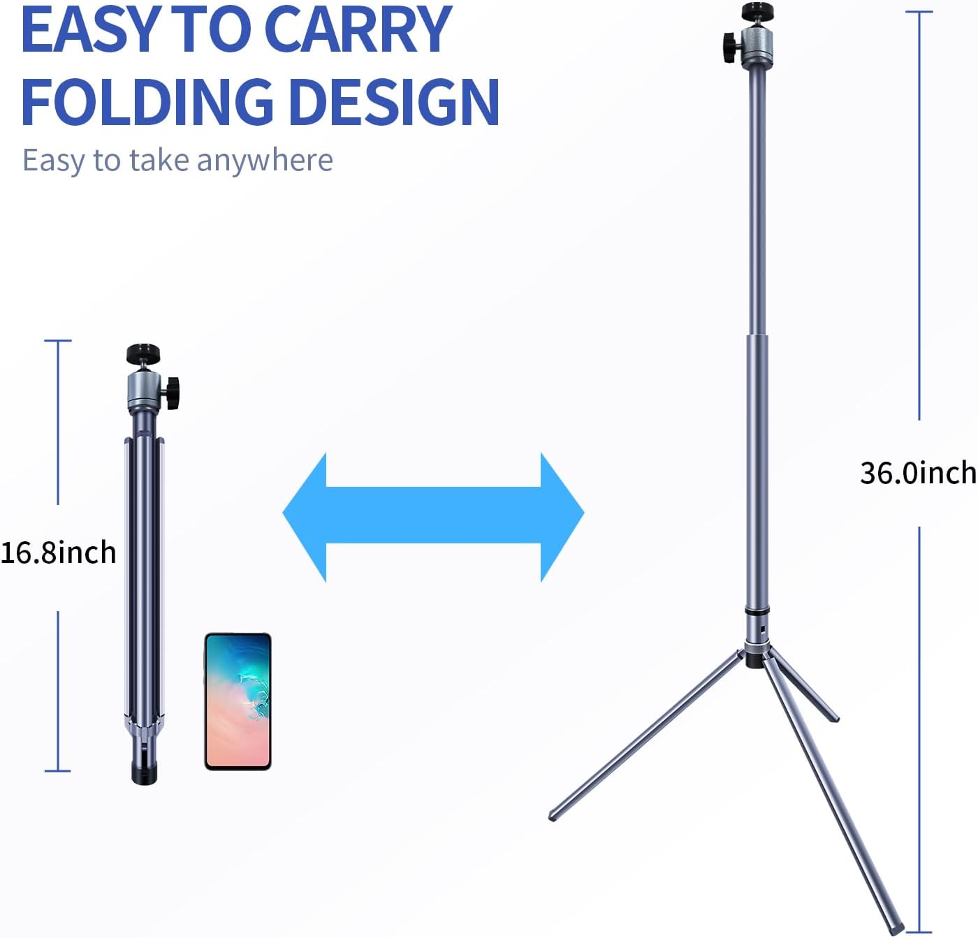 Projector Stand Tripod Adjustable Mount: Portable 360° Rotatable Universal Height 24" to 36" for Projectors Cameras Webcams Suitable for Home Office and Outdoor Scenarios