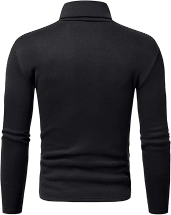 Mens Shirts Casual Stylish Slim Fit Long Sleeve Basic Knitted Warm Sweater Soft Comfy Turtleneck Pullover Sweater